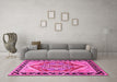 Machine Washable Persian Pink Traditional Rug in a Living Room, wshtr1682pnk