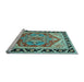 Sideview of Machine Washable Persian Light Blue Traditional Rug, wshtr1682lblu