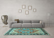 Machine Washable Persian Light Blue Traditional Rug in a Living Room, wshtr1682lblu