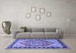 Machine Washable Persian Blue Traditional Rug in a Living Room, wshtr1682blu