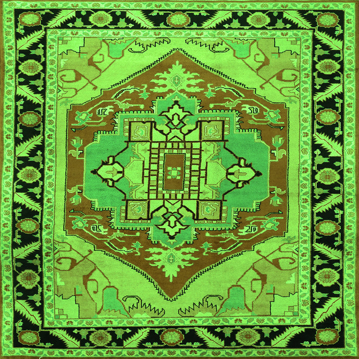 Serging Thickness of Persian Green Traditional Rug, tr1682grn