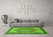 Machine Washable Persian Green Traditional Area Rugs in a Living Room,, wshtr1682grn