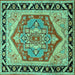 Square Persian Turquoise Traditional Rug, tr1682turq