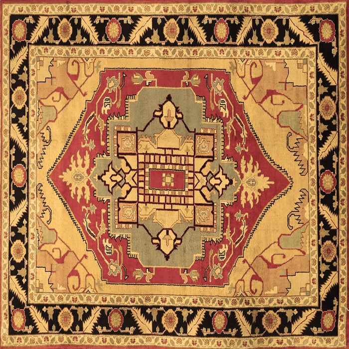 Square Machine Washable Persian Brown Traditional Rug, wshtr1682brn