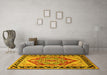 Machine Washable Persian Yellow Traditional Rug in a Living Room, wshtr1682yw