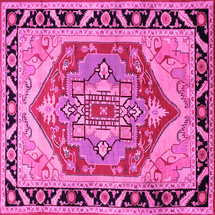 Square Persian Pink Traditional Rug, tr1682pnk