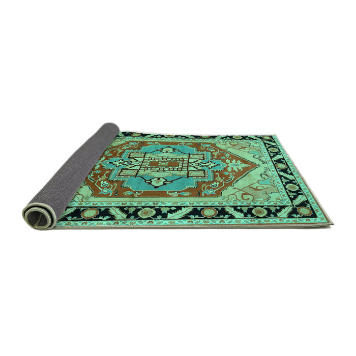 Sideview of Persian Turquoise Traditional Rug, tr1682turq