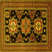 Square Machine Washable Persian Yellow Traditional Rug, wshtr1683yw