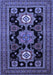 Machine Washable Persian Blue Traditional Rug, wshtr1683blu