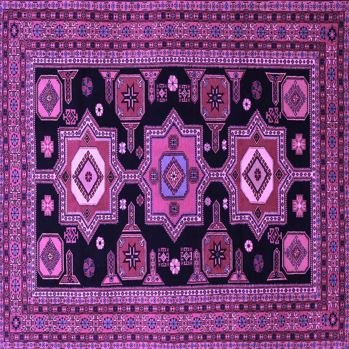 Square Machine Washable Persian Purple Traditional Area Rugs, wshtr1683pur