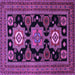 Square Machine Washable Persian Purple Traditional Area Rugs, wshtr1683pur