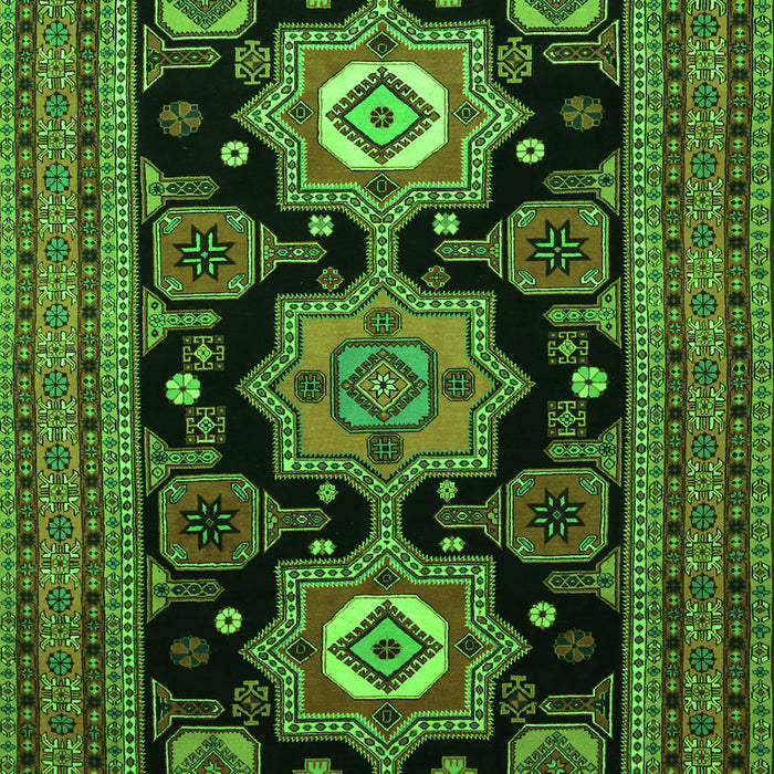 Serging Thickness of Machine Washable Persian Green Traditional Area Rugs, wshtr1683grn
