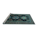 Sideview of Machine Washable Persian Light Blue Traditional Rug, wshtr1683lblu