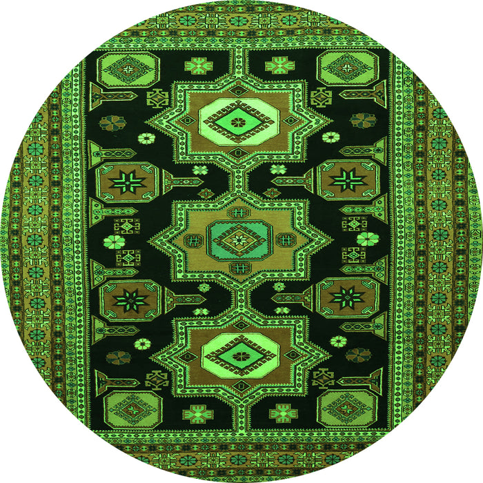 Square Persian Green Traditional Rug, tr1683grn