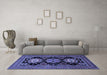 Machine Washable Persian Blue Traditional Rug in a Living Room, wshtr1683blu