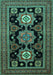 Machine Washable Persian Turquoise Traditional Area Rugs, wshtr1683turq