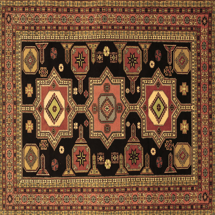 Square Machine Washable Persian Brown Traditional Rug, wshtr1683brn