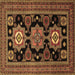 Square Machine Washable Persian Brown Traditional Rug, wshtr1683brn