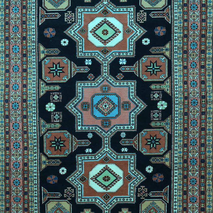 Machine Washable Persian Light Blue Traditional Rug, wshtr1683lblu