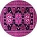 Round Persian Pink Traditional Rug, tr1683pnk