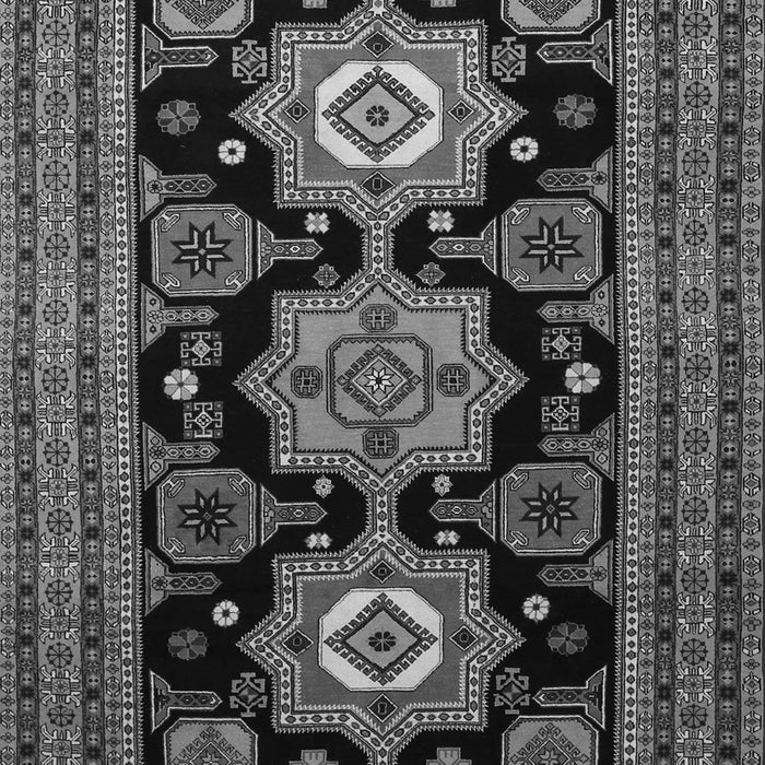 Serging Thickness of Machine Washable Persian Gray Traditional Rug, wshtr1683gry