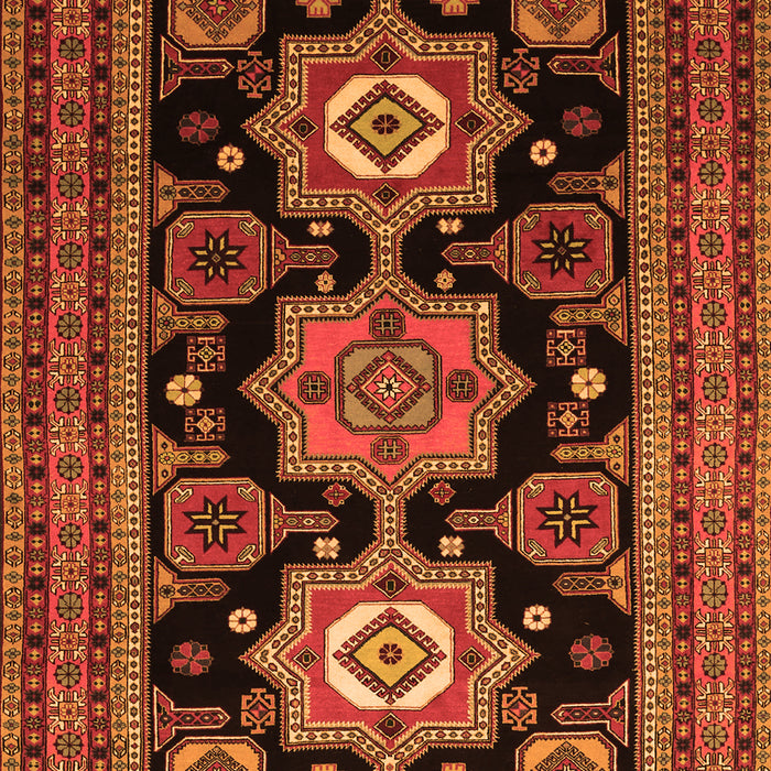 Serging Thickness of Machine Washable Persian Orange Traditional Area Rugs, wshtr1683org