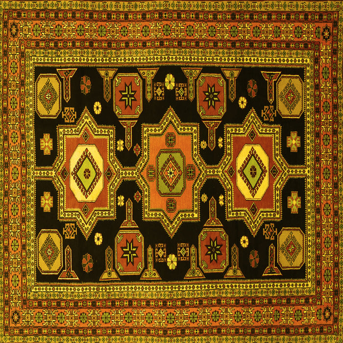 Square Persian Yellow Traditional Rug, tr1683yw