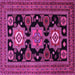 Square Machine Washable Persian Pink Traditional Rug, wshtr1683pnk