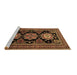 Sideview of Machine Washable Persian Brown Traditional Rug, wshtr1683brn