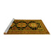 Sideview of Machine Washable Persian Yellow Traditional Rug, wshtr1683yw