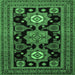 Square Persian Emerald Green Traditional Rug, tr1683emgrn