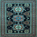 Square Machine Washable Persian Light Blue Traditional Rug, wshtr1683lblu