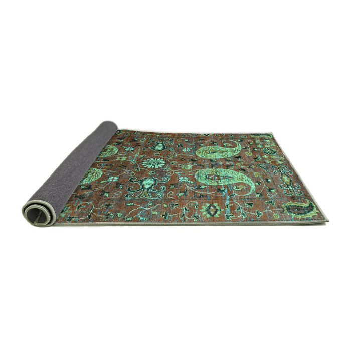 Sideview of Persian Turquoise Traditional Rug, tr1684turq