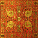 Square Persian Yellow Traditional Rug, tr1684yw