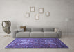 Machine Washable Persian Blue Traditional Rug in a Living Room, wshtr1684blu