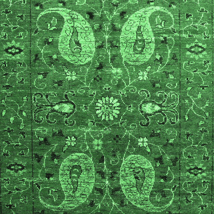 Machine Washable Persian Emerald Green Traditional Area Rugs, wshtr1684emgrn
