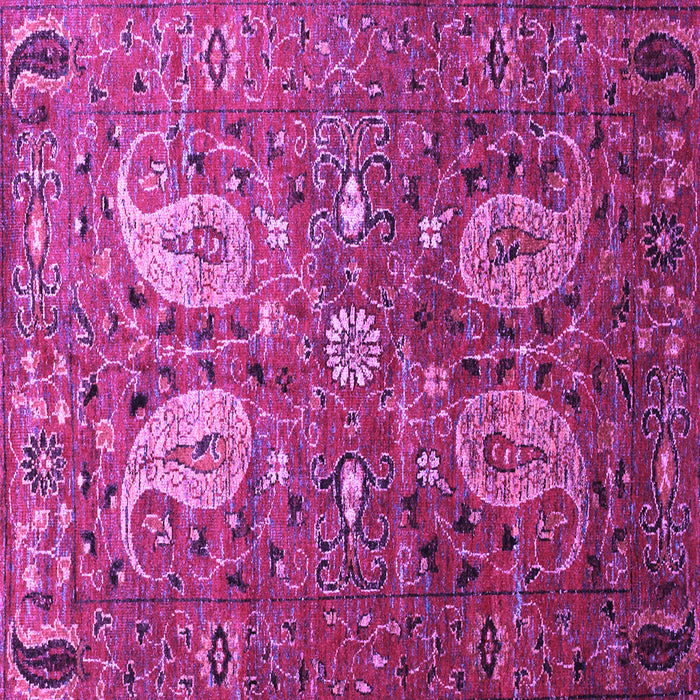 Square Machine Washable Persian Purple Traditional Area Rugs, wshtr1684pur