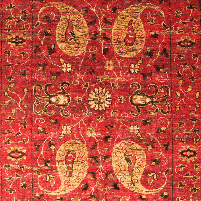 Serging Thickness of Machine Washable Persian Orange Traditional Area Rugs, wshtr1684org