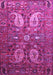 Machine Washable Persian Purple Traditional Area Rugs, wshtr1684pur