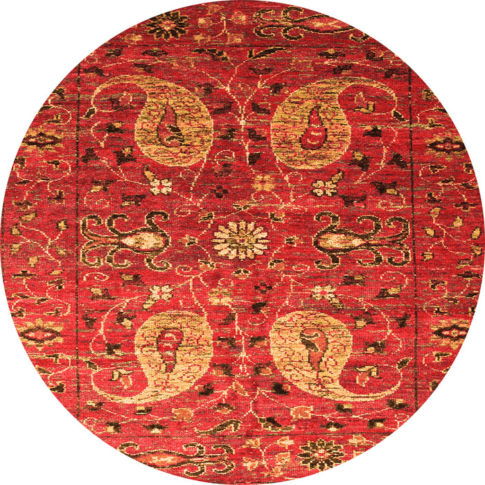 Machine Washable Persian Orange Traditional Area Rugs, wshtr1684org
