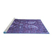 Sideview of Machine Washable Persian Blue Traditional Rug, wshtr1684blu