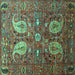 Square Persian Turquoise Traditional Rug, tr1684turq