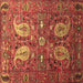 Square Persian Brown Traditional Rug, tr1684brn