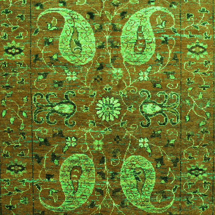 Serging Thickness of Machine Washable Persian Green Traditional Area Rugs, wshtr1684grn