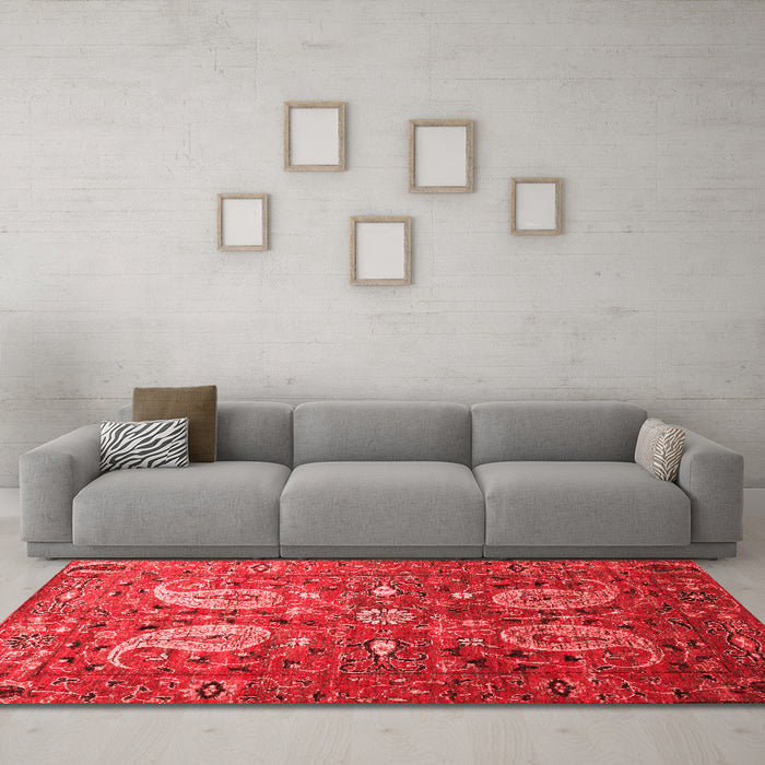 Traditional Red Washable Rugs