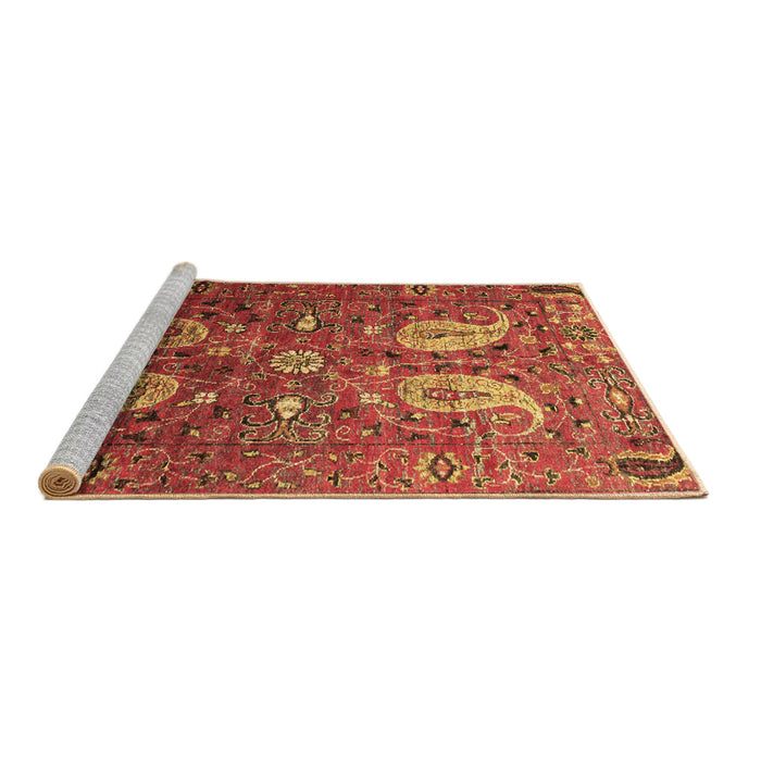 Sideview of Machine Washable Persian Brown Traditional Rug, wshtr1684brn