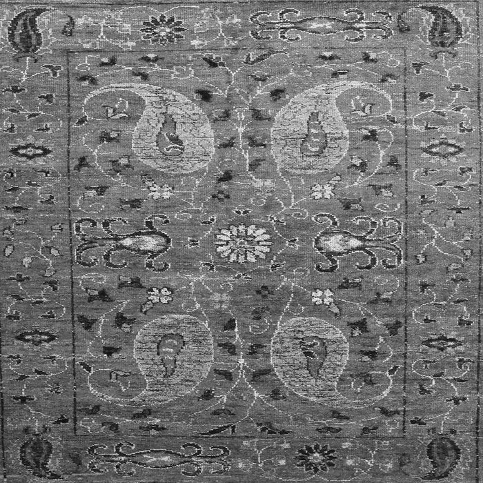 Round Machine Washable Persian Gray Traditional Rug, wshtr1684gry
