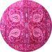 Round Persian Pink Traditional Rug, tr1685pnk