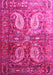 Machine Washable Persian Pink Traditional Rug, wshtr1685pnk