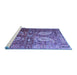 Sideview of Machine Washable Persian Blue Traditional Rug, wshtr1685blu